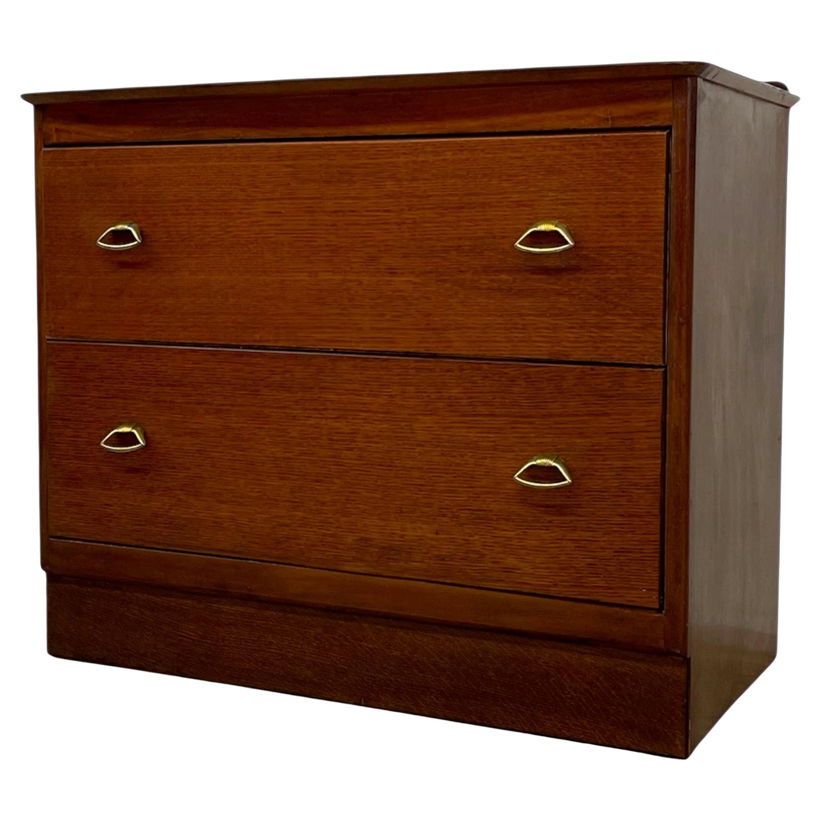 Vintage Mid Century Modern Two-Drawer Chest - UK Import