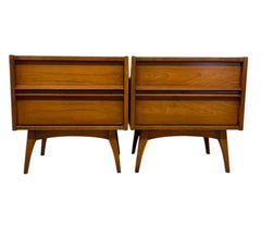 Vintage Mid-Century Modern Two-Drawer Nightstands - Matching Pair.
