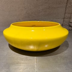 Vintage Mid-Century Modern "Ufo" Style Yellow Ceramic Bowl Planter