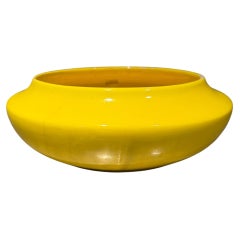 Vintage Mid-Century Modern "Ufo" Style Yellow Ceramic Bowl Planter