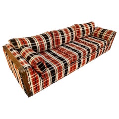 Vintage Mid-Century Modern Upholstered Sofa with Casters, circa 1970s