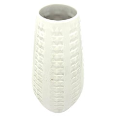Vintage Mid Century Modern Vase Arzberg White Porcelain Optical Art OP Art