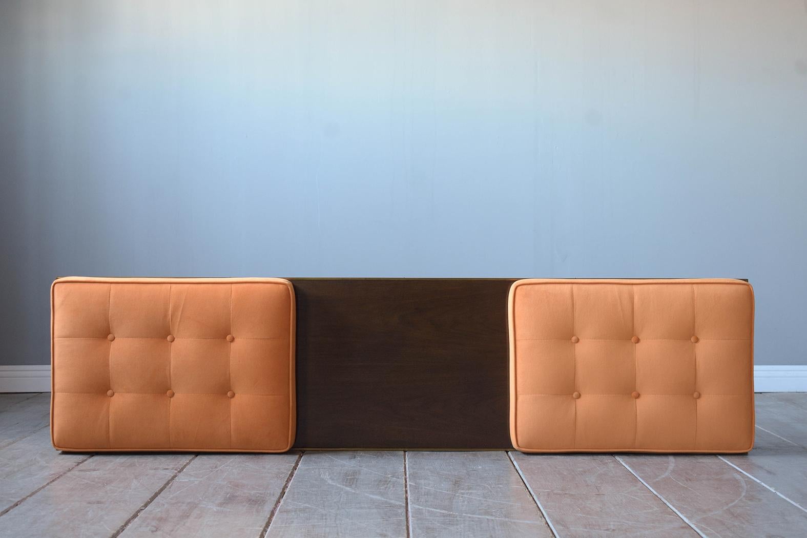 Vintage Mid-Century Modern Velvet Upholstery Bench 2