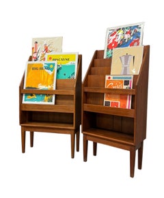 Vintage Mid Century Modern Vinyl Record or Art Print or Magazine Holder Set