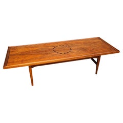 Vintage Mid-Century Modern Walnut and Rosewood Drexel Declaration Coffee Table