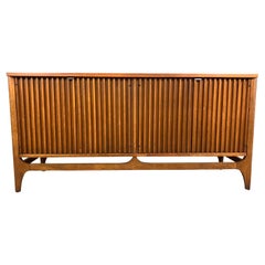 Vintage Mid-Century Modern Walnut "Brasilia" Room Divider Credenza by Broyhill