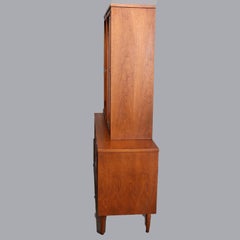 Vintage Mid-Century Modern Walnut Breakfront by Broyhill, circa 1960