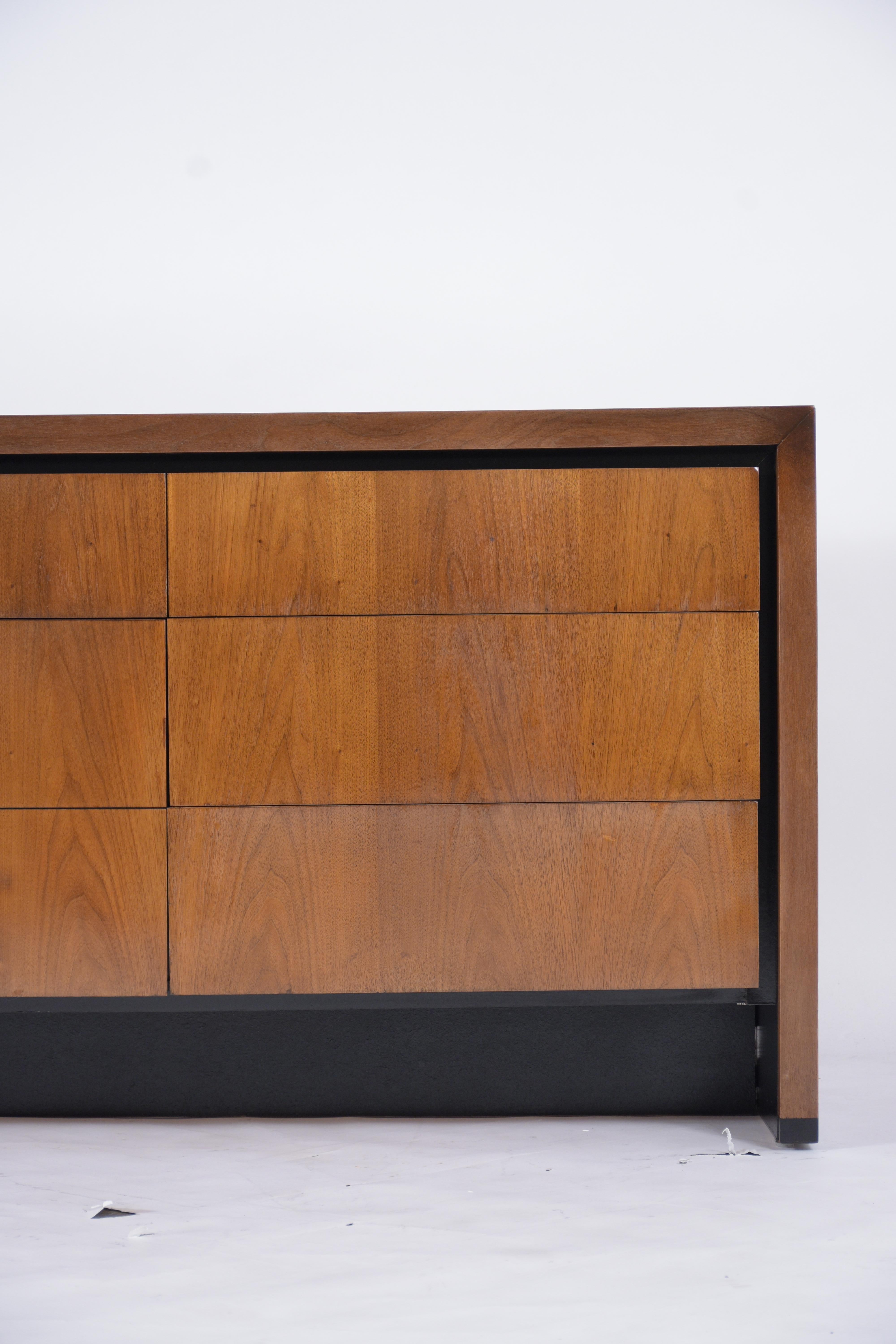 American Vintage Mid-Century Modern Walnut Chest of Drawers