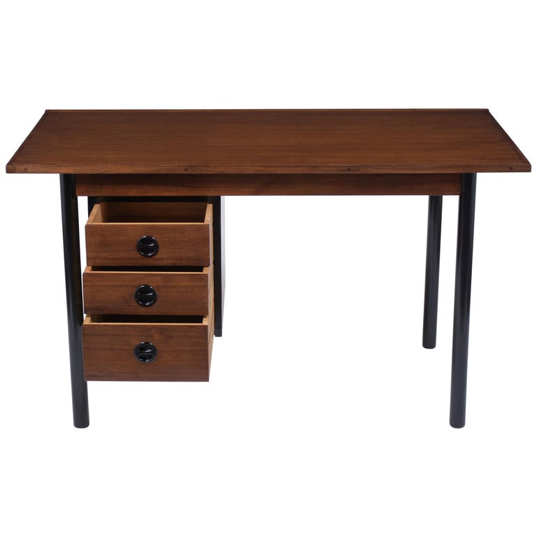 Vintage Mid Century Modern Walnut Desk For Sale At 1stdibs