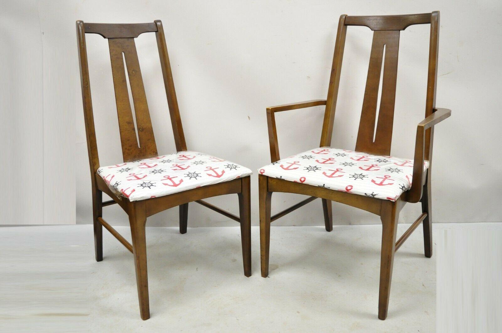 Vintage Mid Century Modern Walnut Dining Room Chairs - Set of 6 For Sale 7