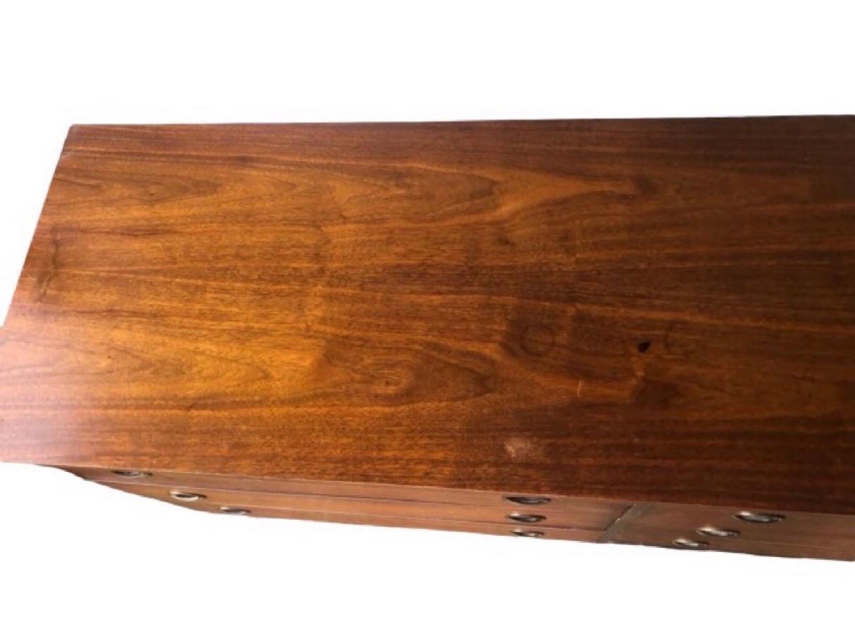 Late 20th Century Vintage Mid-Century Modern Walnut Dresser Cabinet Storage Drawers