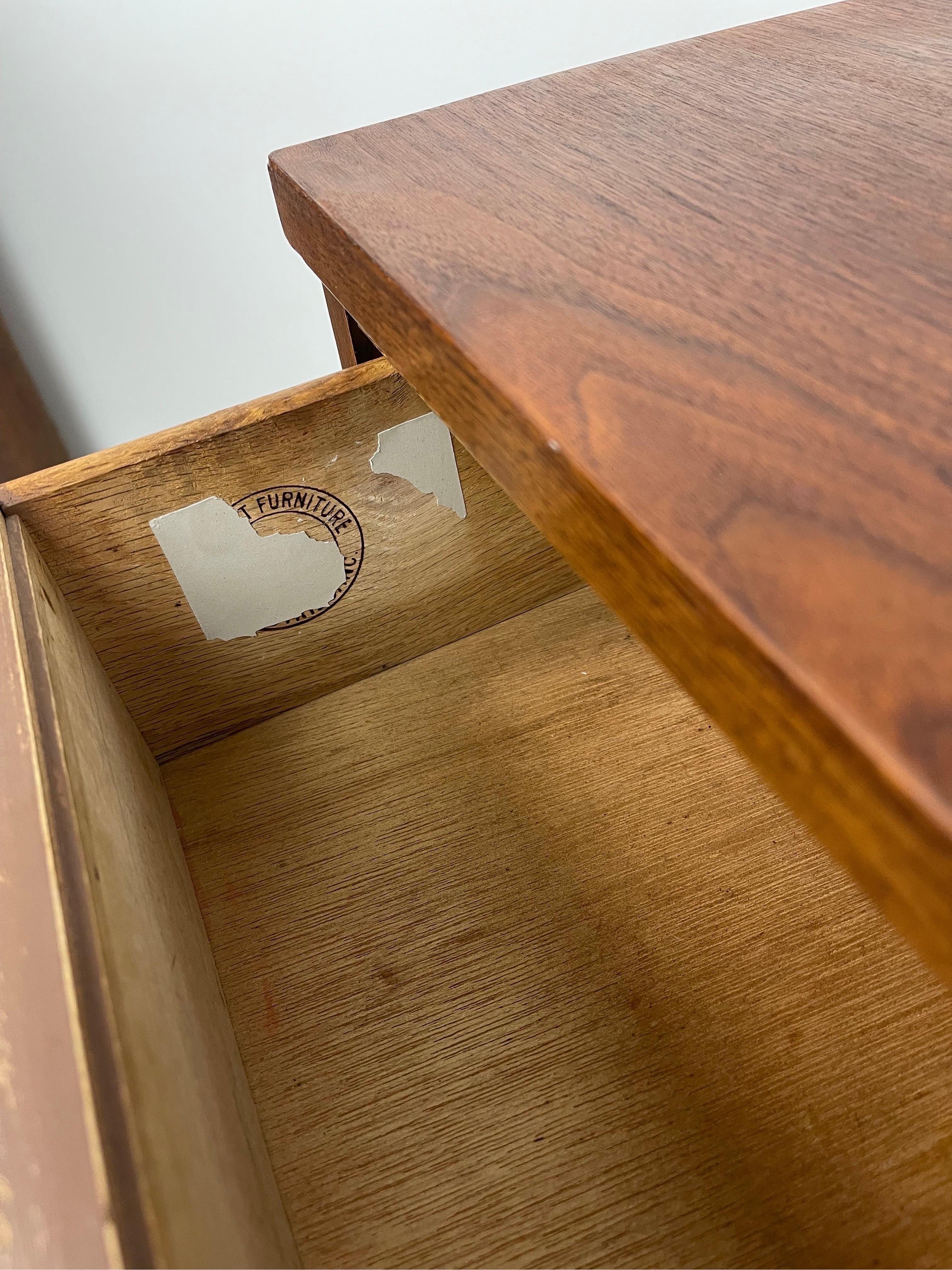 Mid-20th Century Vintage Mid-Century Modern Walnut Dresser Dovetail Drawers For Sale