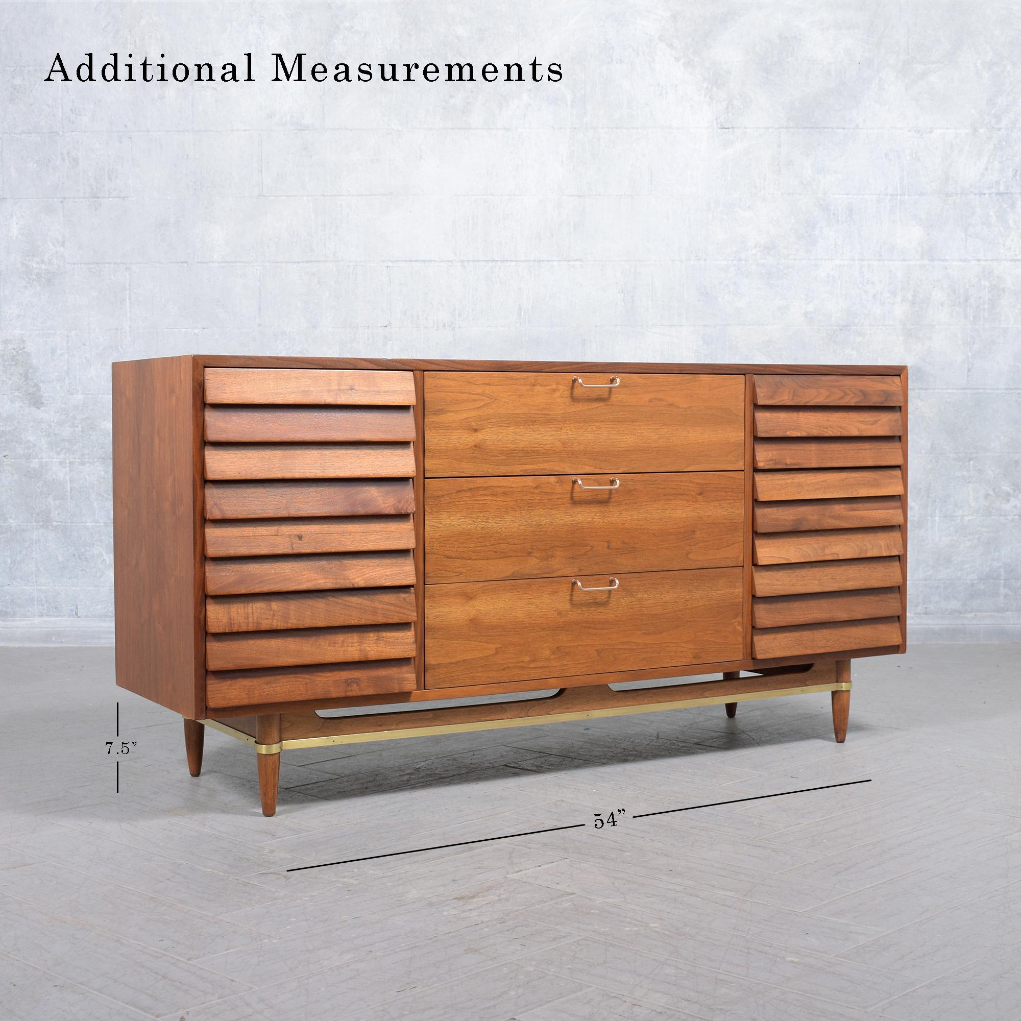 Restored Mid-Century Modern Walnut Dresser: Timeless Elegance & Function For Sale 5