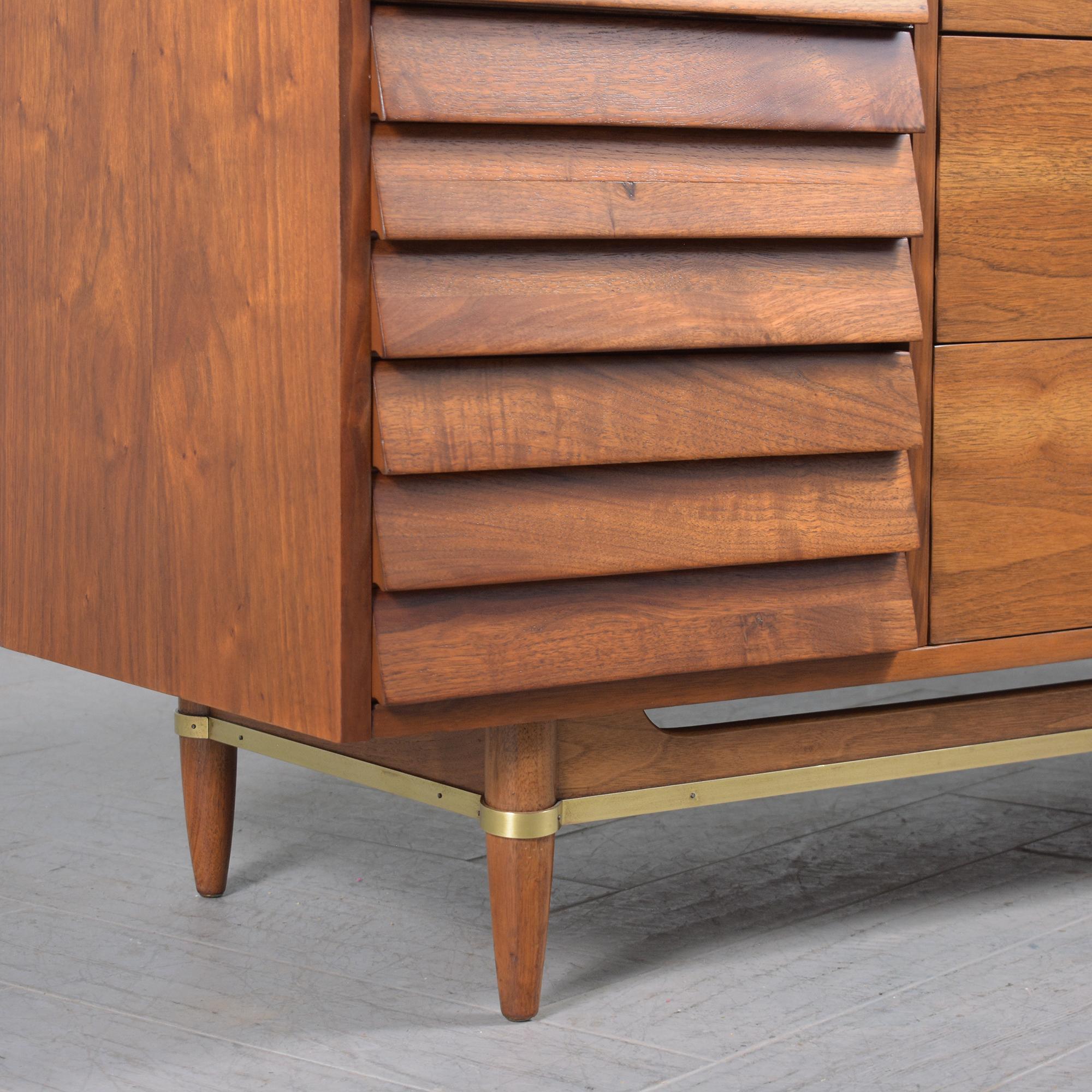 Restored Mid-Century Modern Walnut Dresser: Timeless Elegance & Function For Sale 6