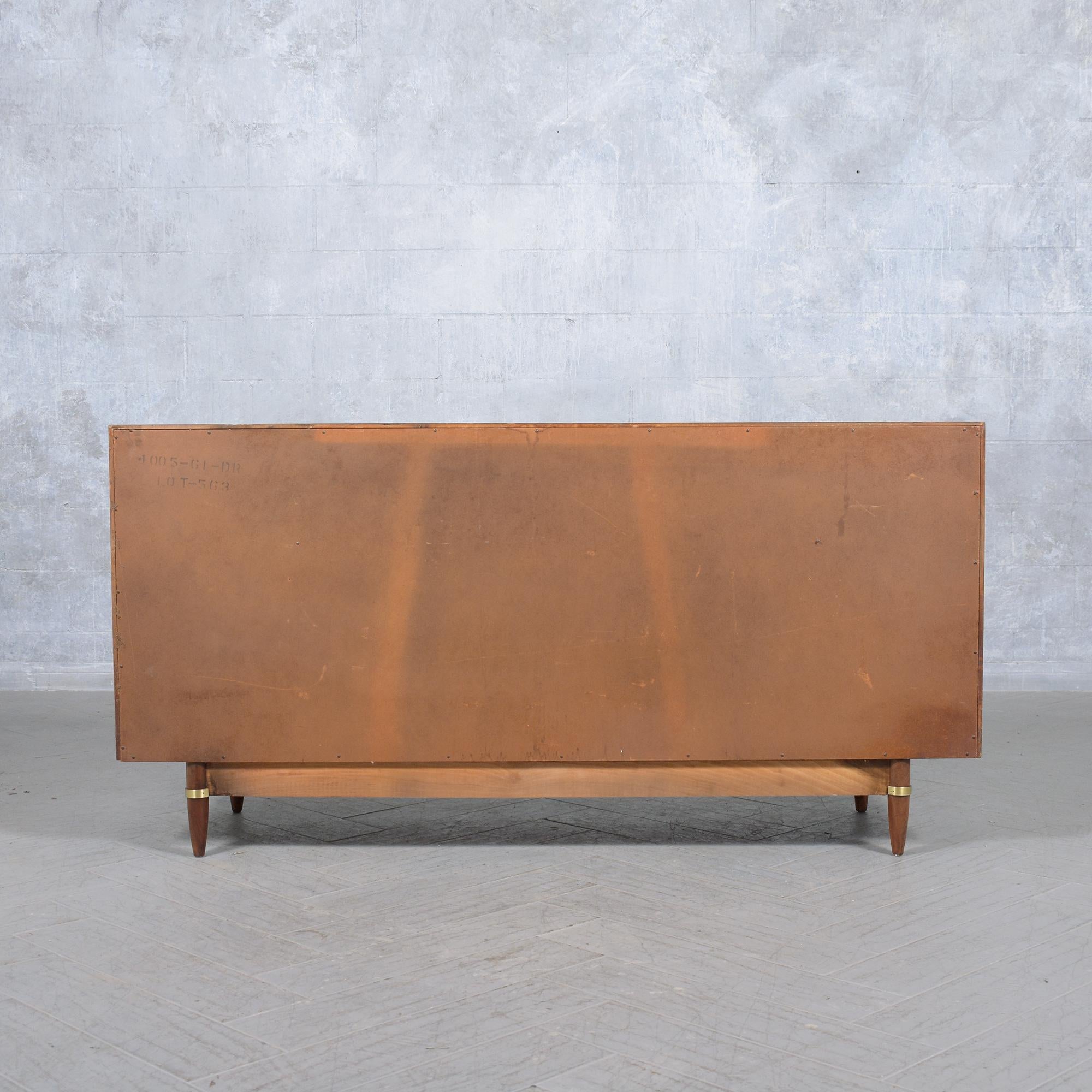 Restored Mid-Century Modern Walnut Dresser: Timeless Elegance & Function For Sale 9