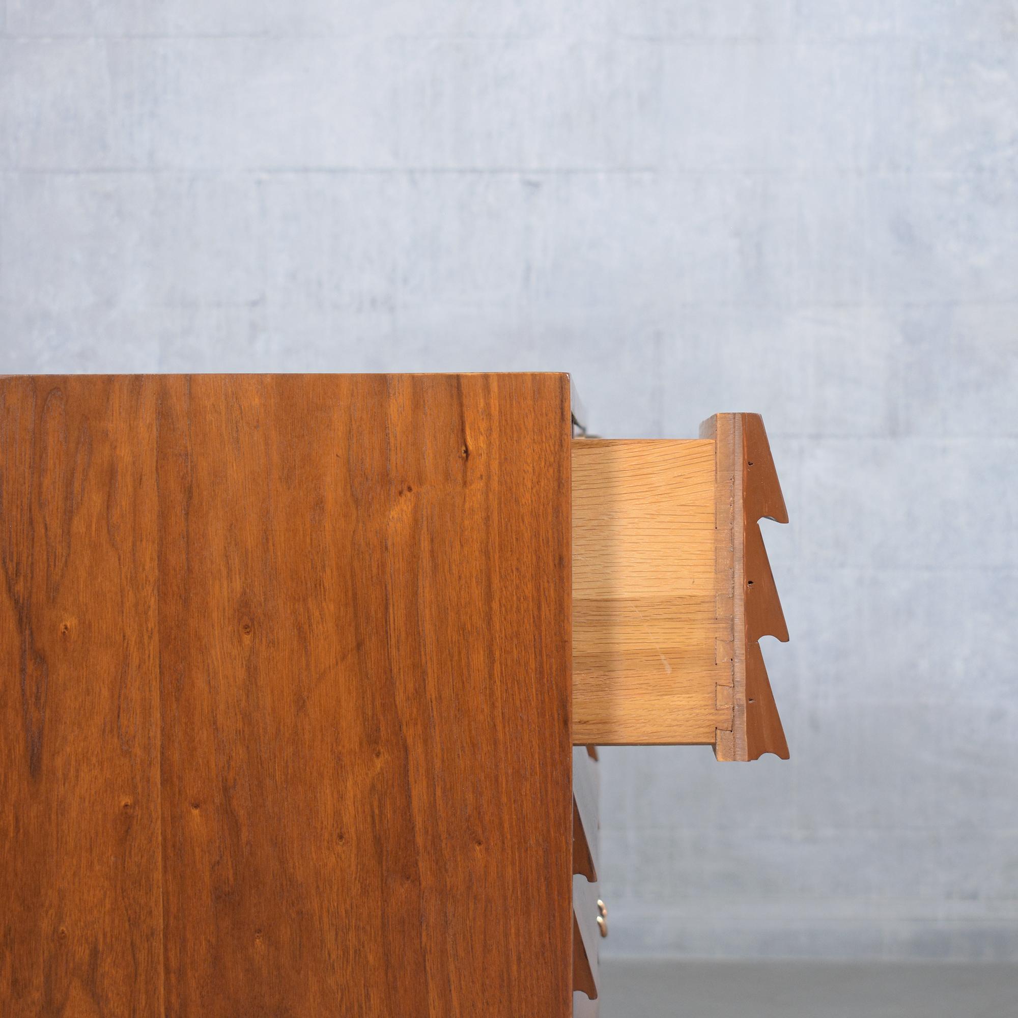 Lacquer Restored Mid-Century Modern Walnut Dresser: Timeless Elegance & Function For Sale