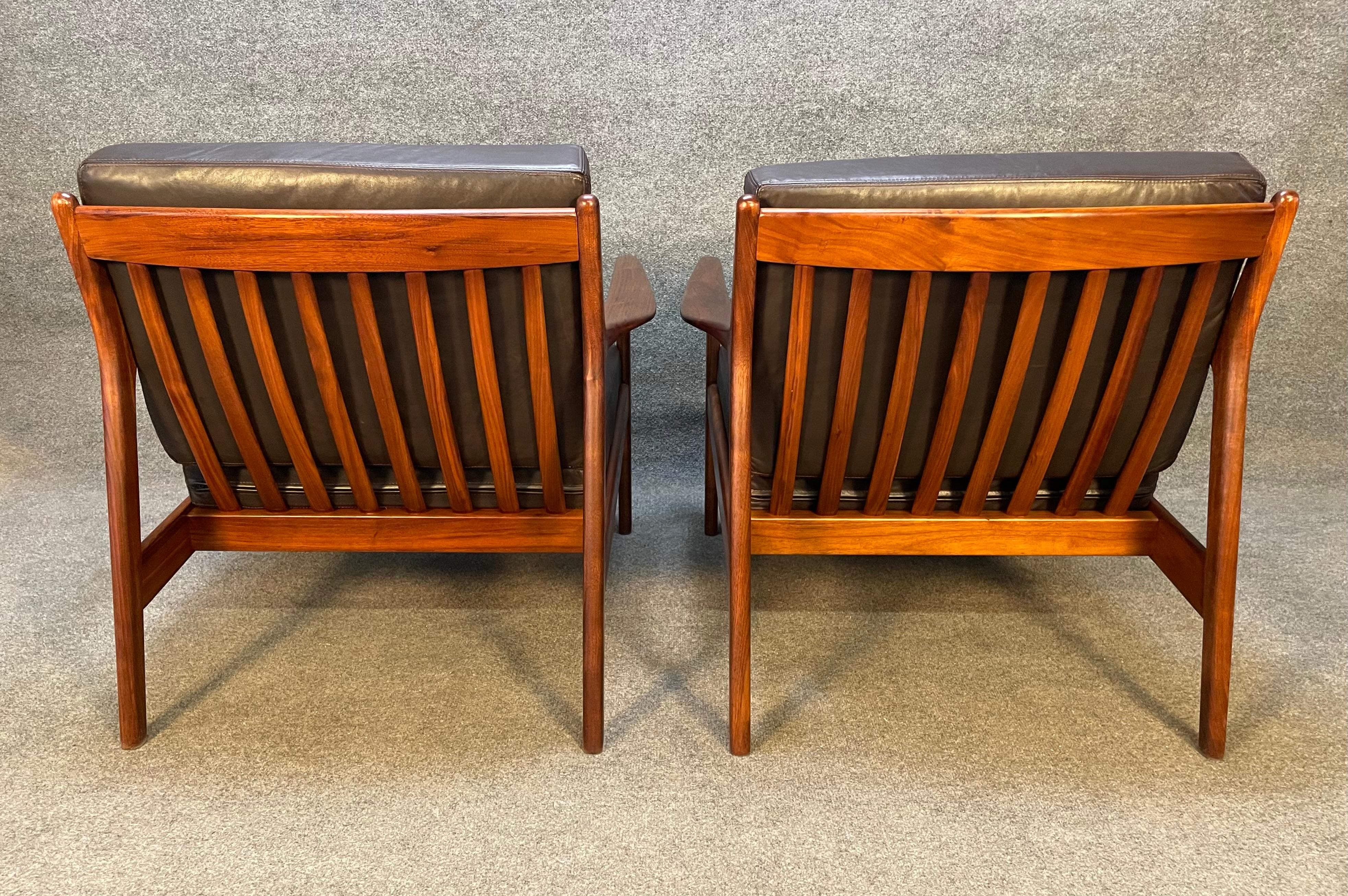 Swedish Vintage Mid-Century Modern Walnut DUX Lounge Chairs 