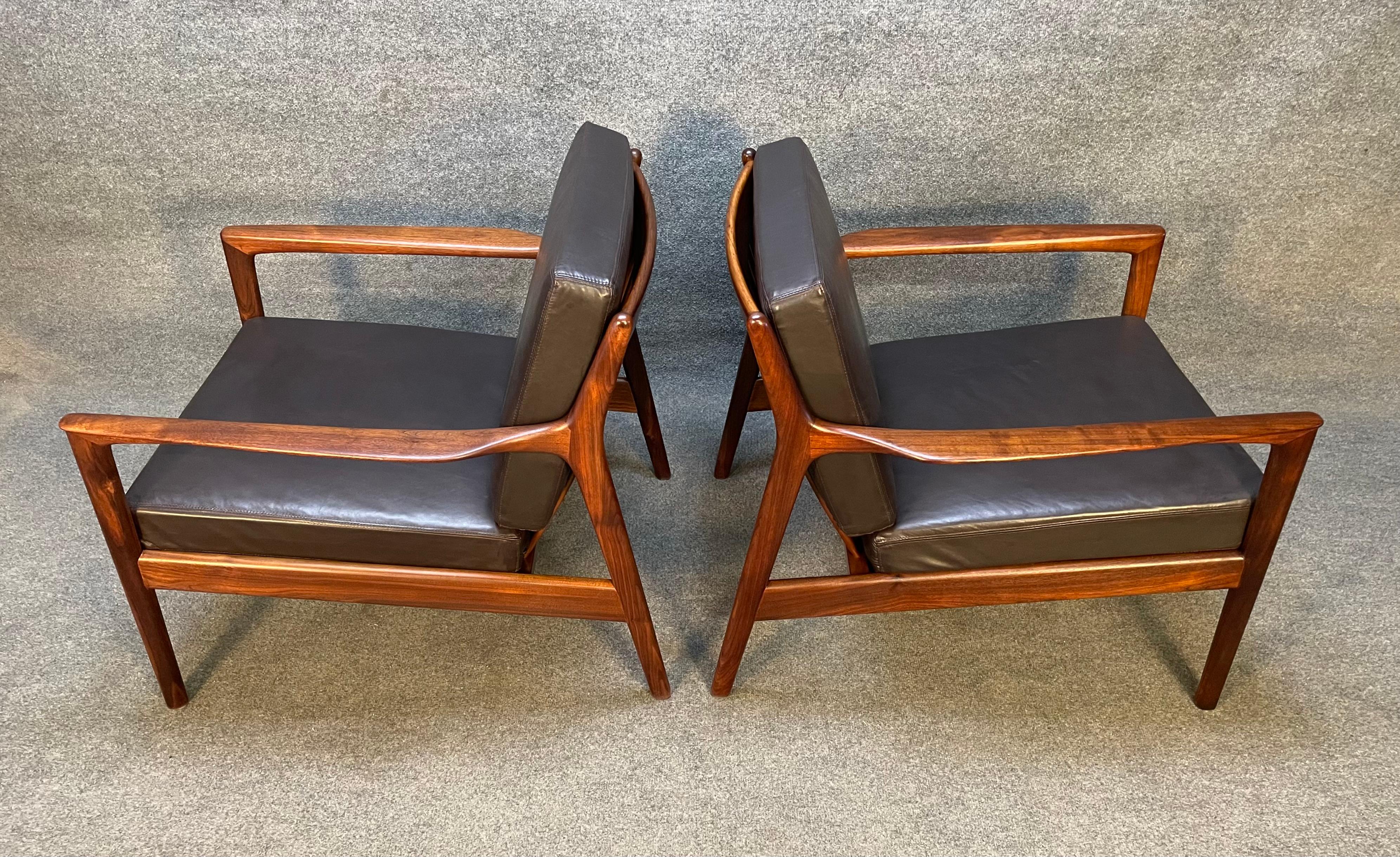 Mid-20th Century Vintage Mid-Century Modern Walnut DUX Lounge Chairs 