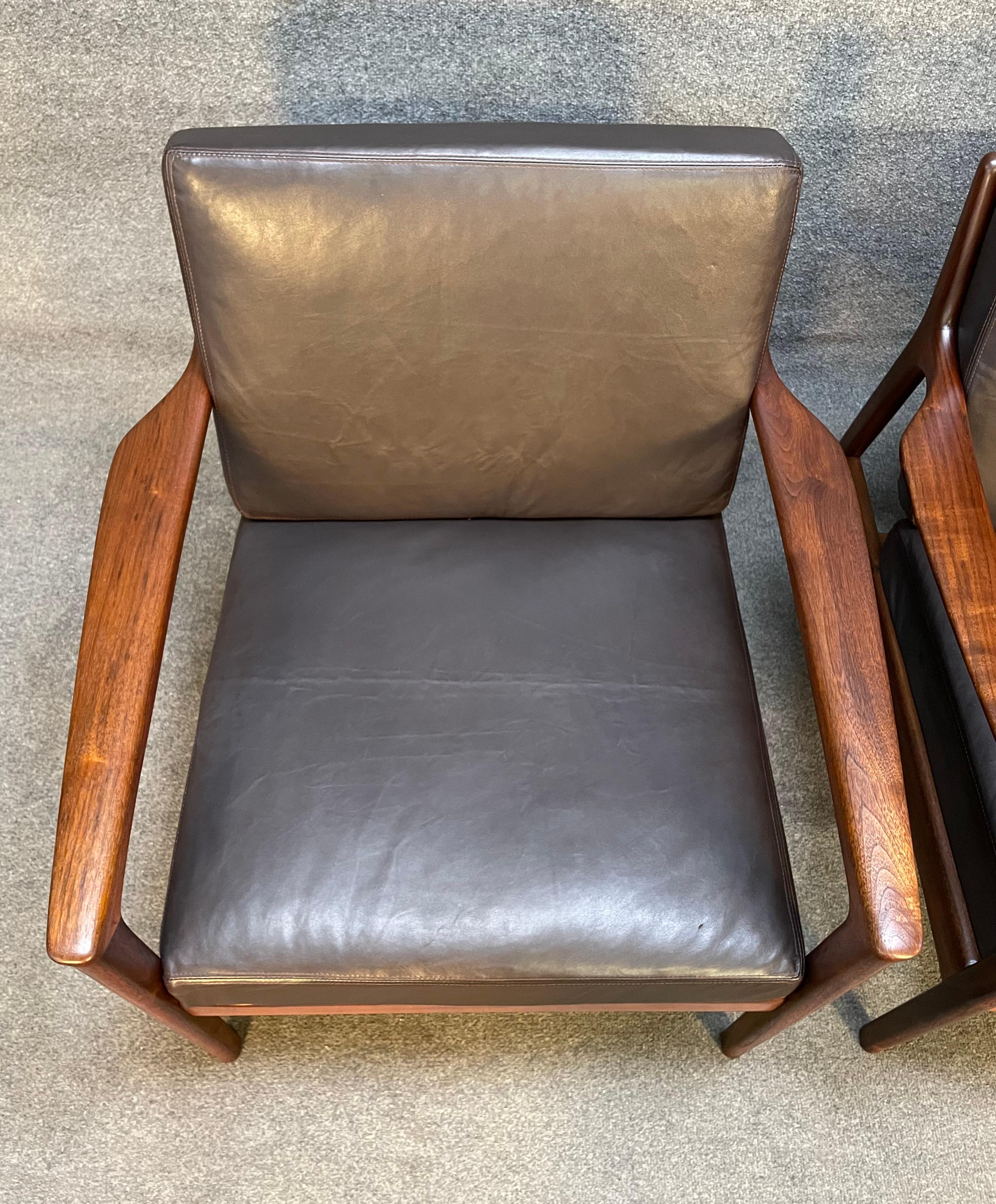 Vintage Mid-Century Modern Walnut DUX Lounge Chairs 