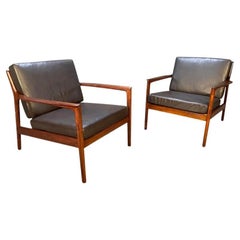 Vintage Mid-Century Modern Walnut DUX Lounge Chairs "USA 75" by Folke Ohlsson