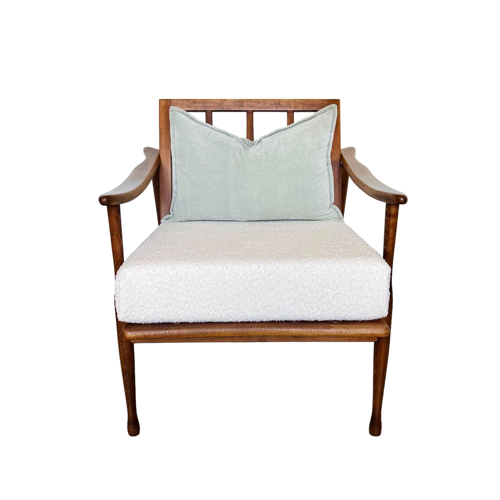 Italian Vintage Mid-Century Modern Walnut Easy Chair