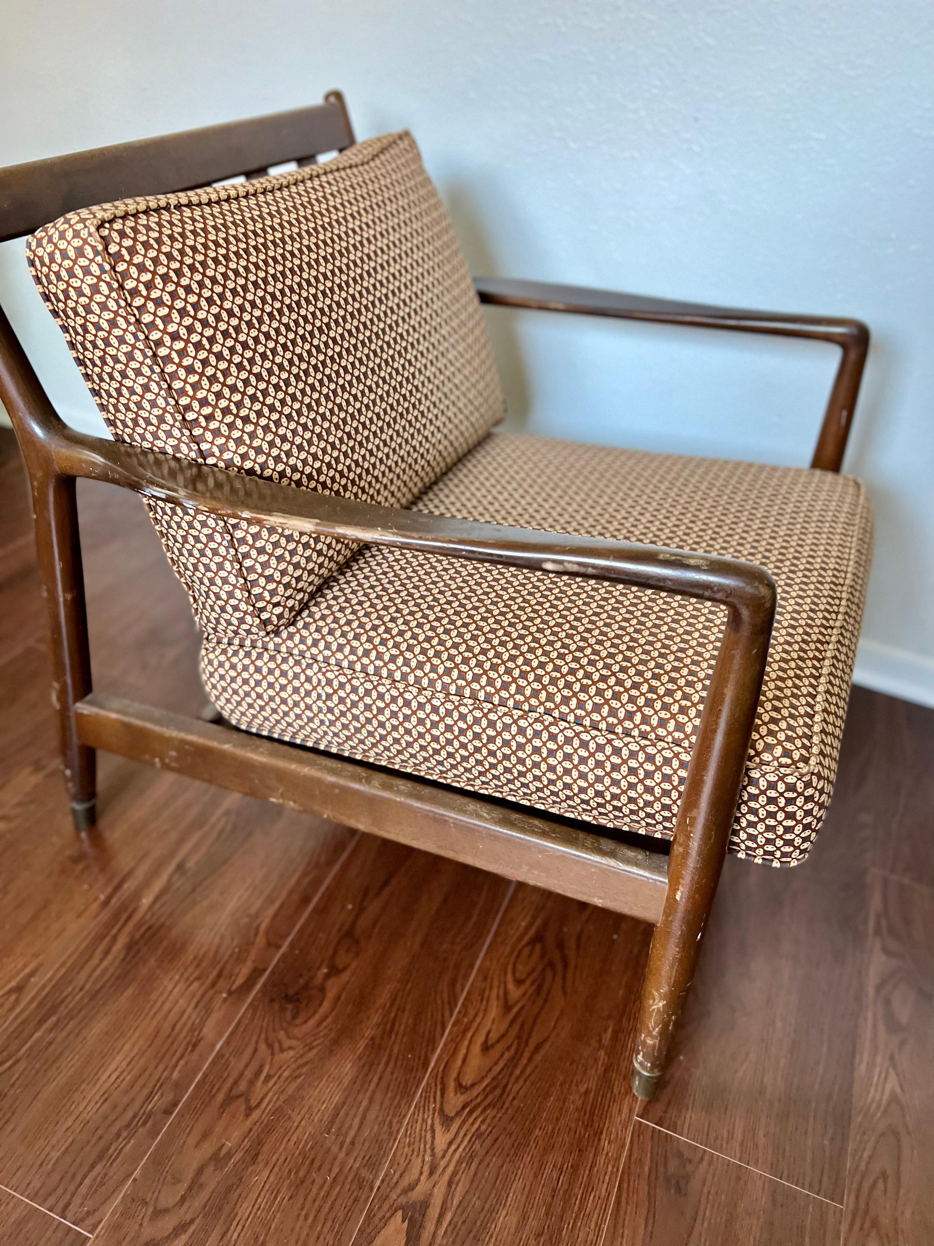 Vintage Mid Century Modern walnut folke ohlsson Style Lounge chair 7