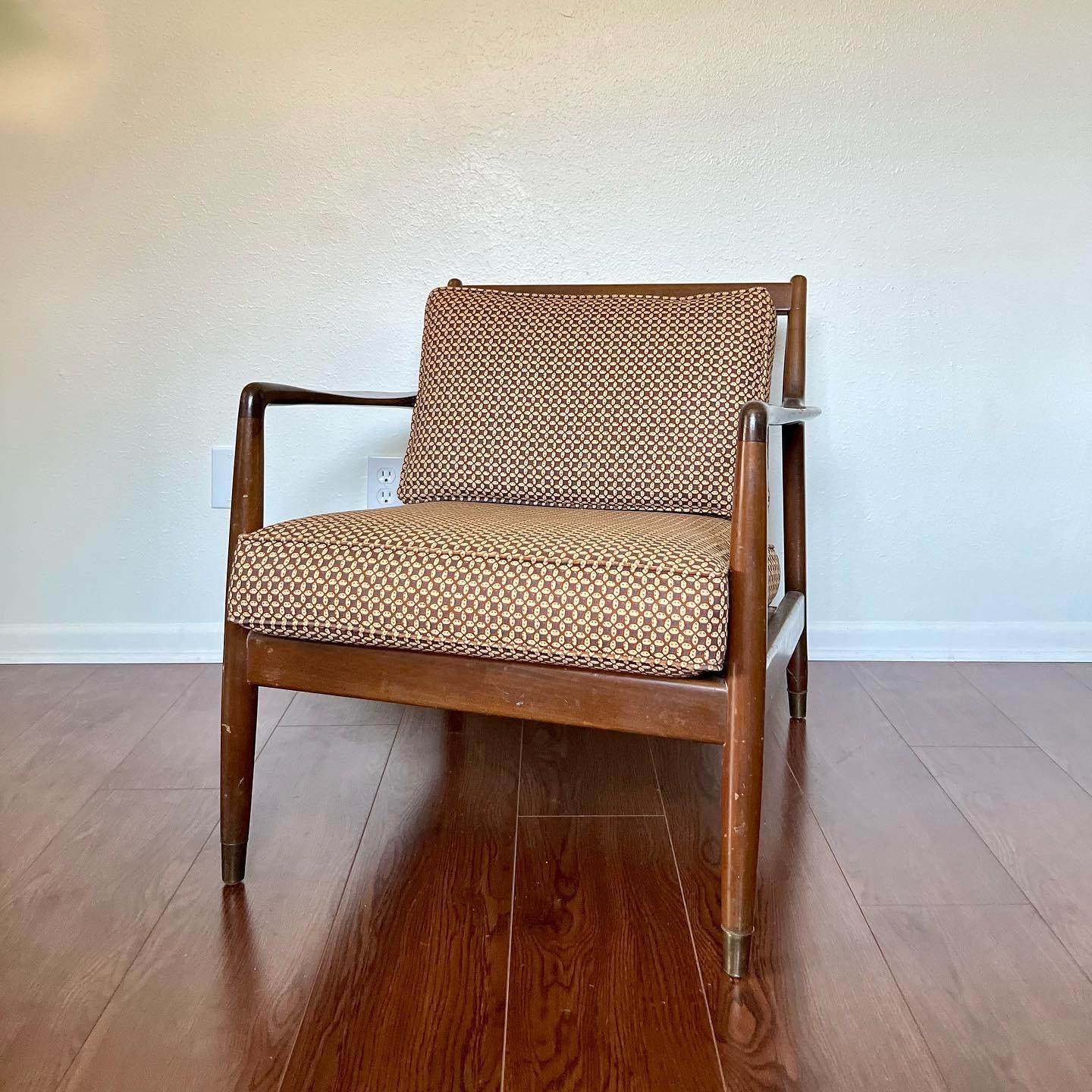 Walnut Vintage Mid Century Modern walnut folke ohlsson Style Lounge chair