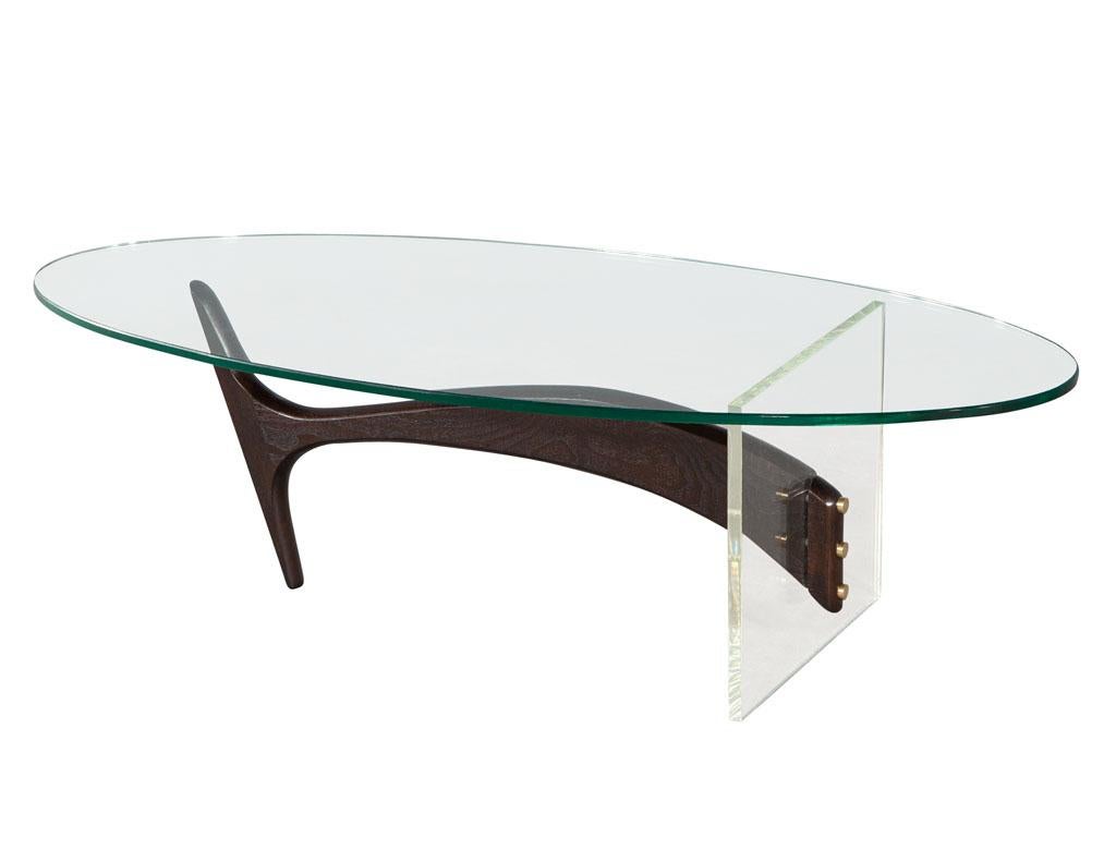 vintage mid century glass coffee table