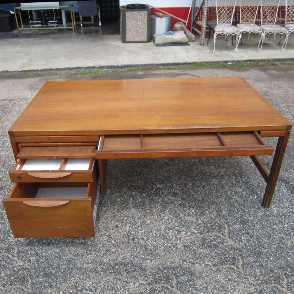 vintage mid century desk with drawers