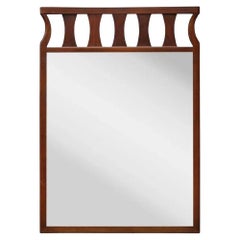 Vintage Mid Century Modern Walnut Kent Coffey Broyhill Brasilia Style Mirror (Miroir de style Brasilia)