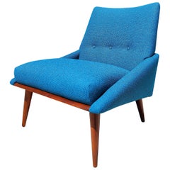 Vintage Mid Century Modern Walnut Lounge Chair by Kroehler, c1960s