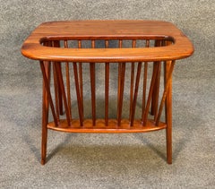 Vintage Mid-Century Modern Walnut Magazine Side Table by Arthur Umanoff
