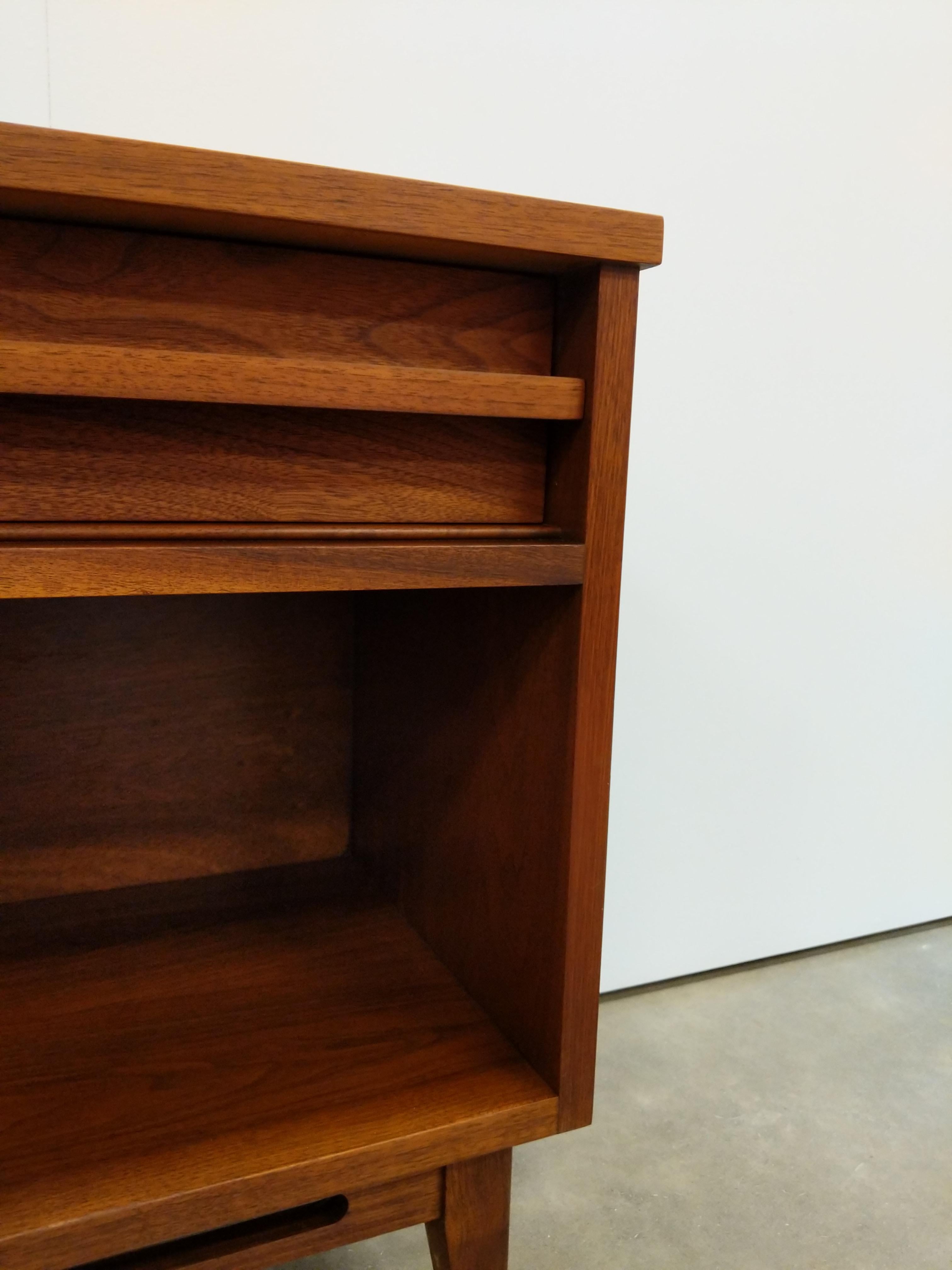 20th Century Vintage Mid Century Modern Walnut Nightstand by Gibbard