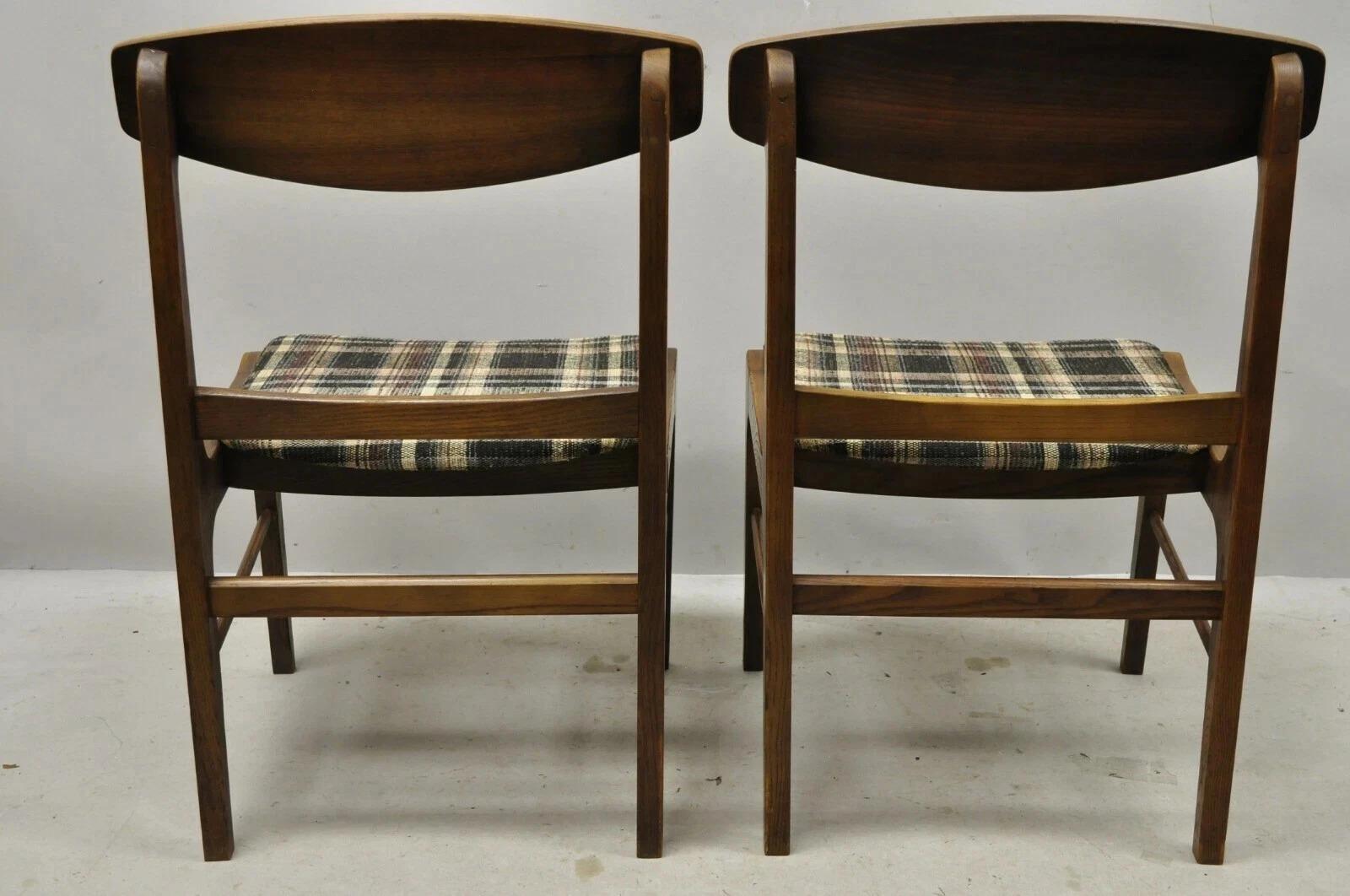 Vintage Mid Century Modern Walnut & Oak Sculptural Dining Side Chairs - a Pair For Sale 4