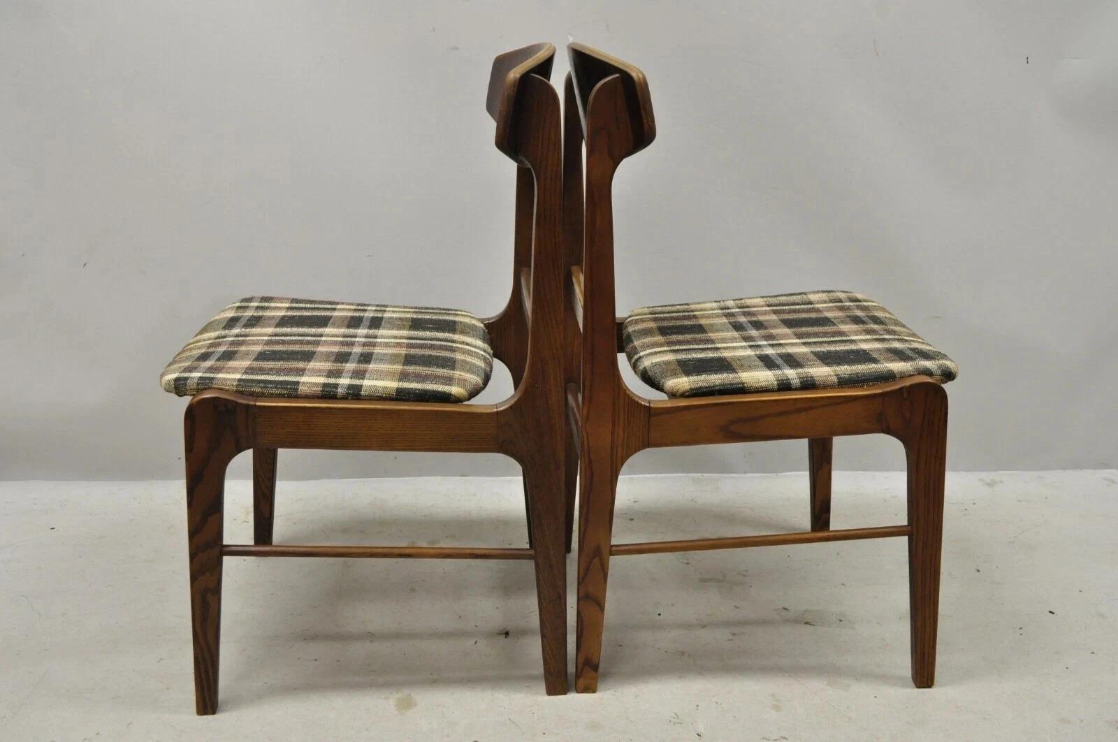 Mid-Century Modern Vintage Mid Century Modern Walnut & Oak Sculptural Dining Side Chairs - a Pair For Sale