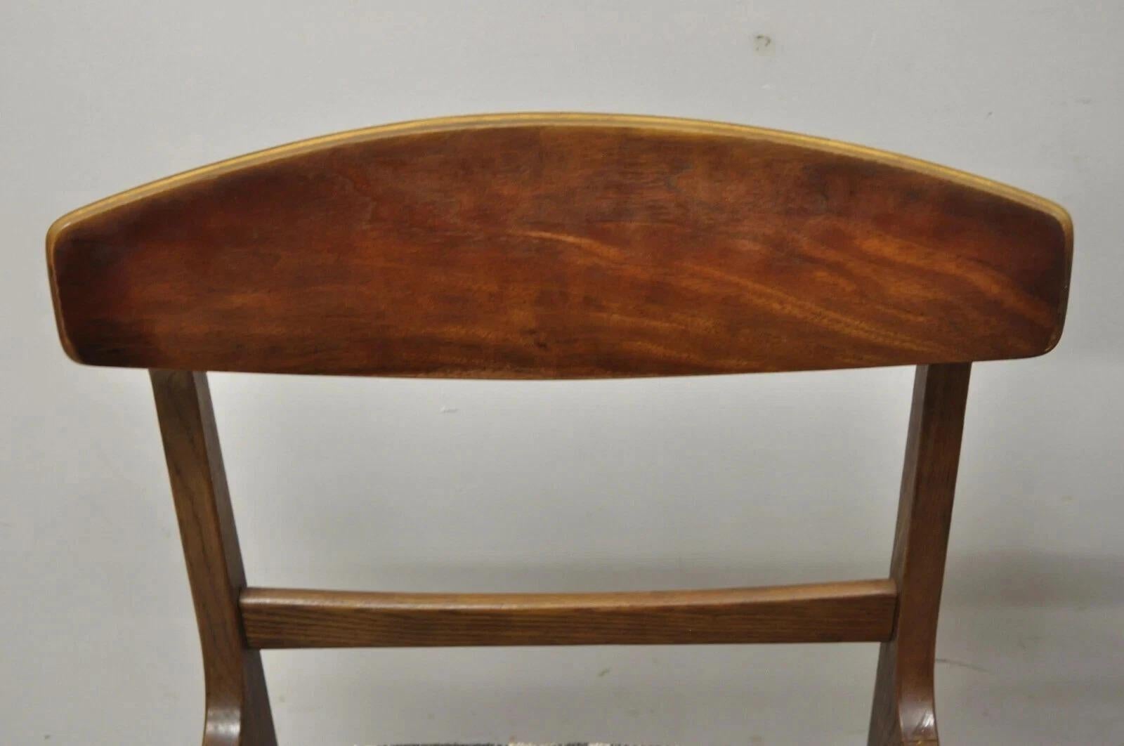 Unknown Vintage Mid Century Modern Walnut & Oak Sculptural Dining Side Chairs - a Pair For Sale