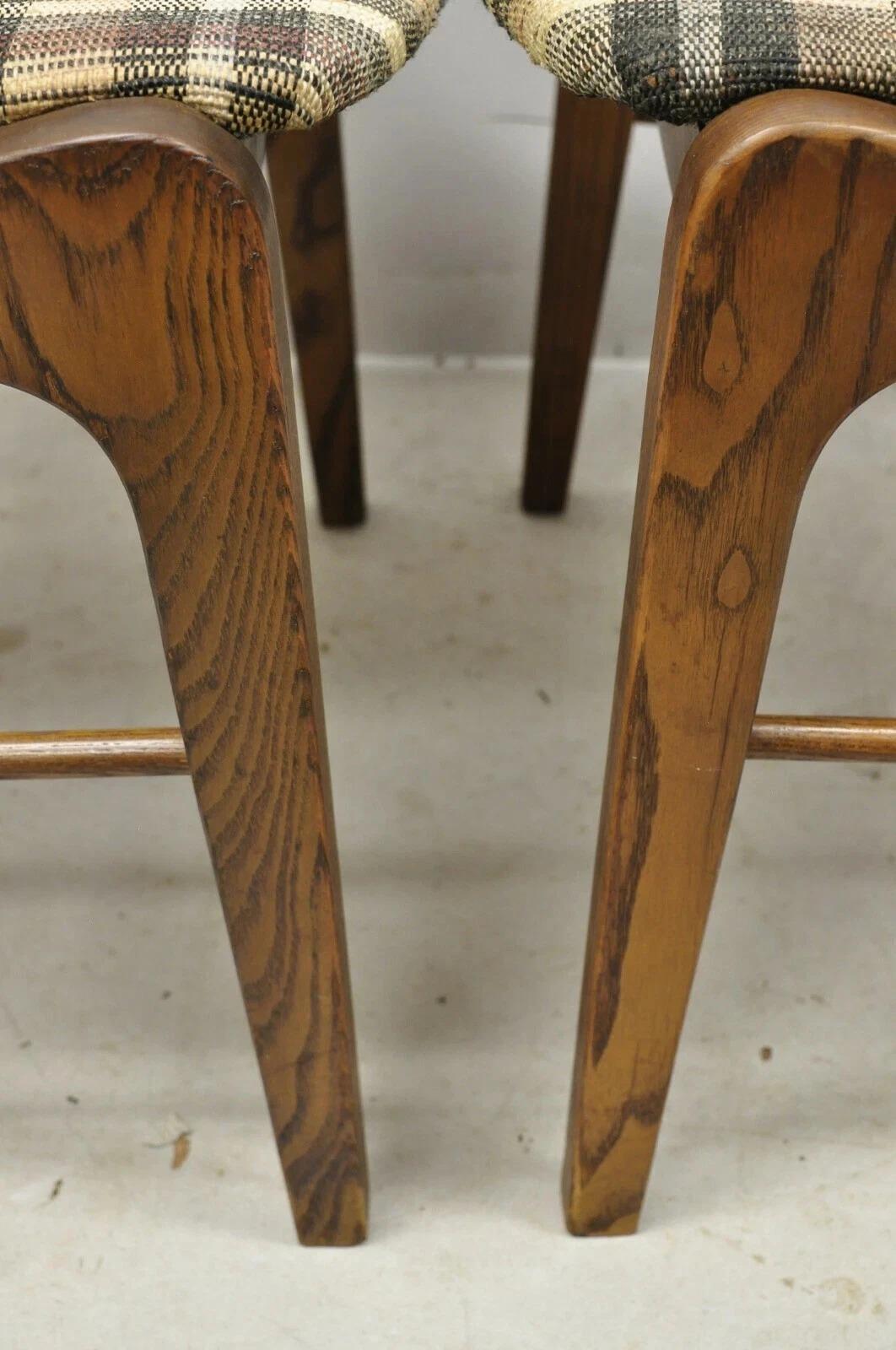 Vintage Mid Century Modern Walnut & Oak Sculptural Dining Side Chairs - a Pair For Sale 2