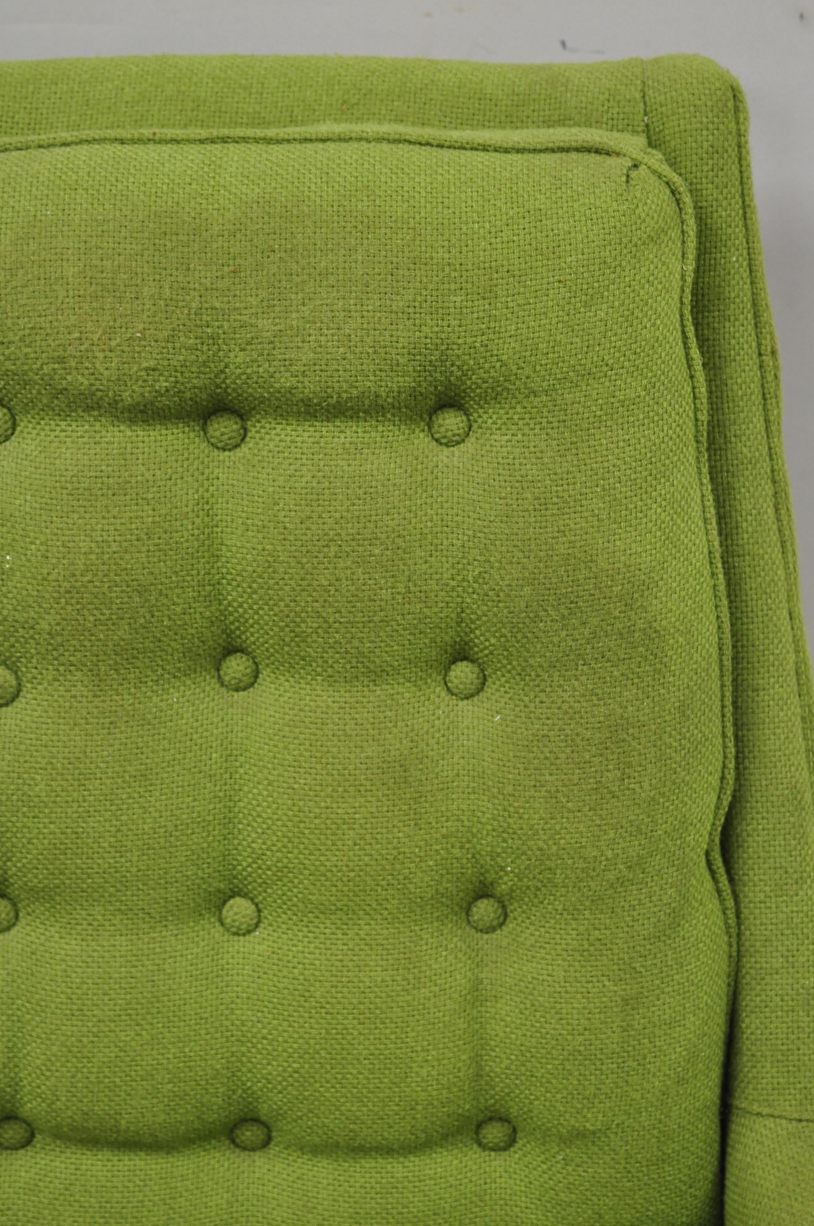 Fabric Vintage Mid-Century Modern Walnut Pearsall McCobb Style Green Lounge Chair