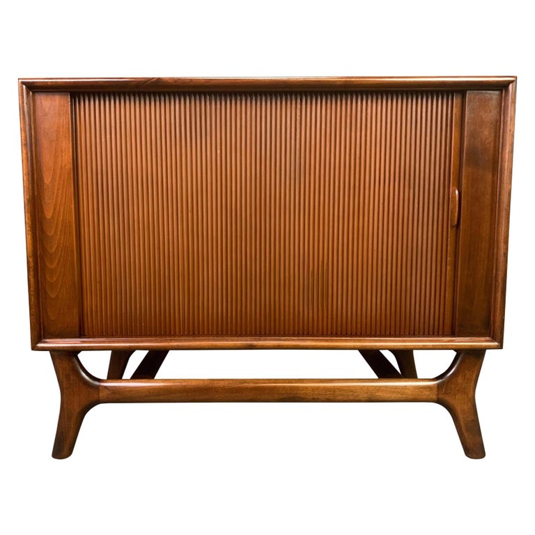 Vintage Mid Century Modern Walnut, Mid Century Record Cabinet