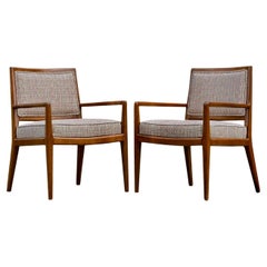 Vintage Mid Century Modern Walnut Arm Chairs - Newly Reupholstered