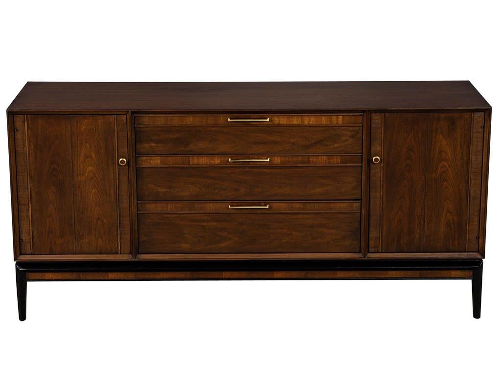 American Vintage Mid-Century Modern Walnut Sideboard Buffet by Drexel