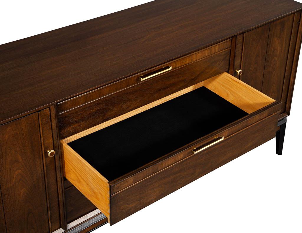 Vintage Mid-Century Modern Walnut Sideboard Buffet by Drexel 1