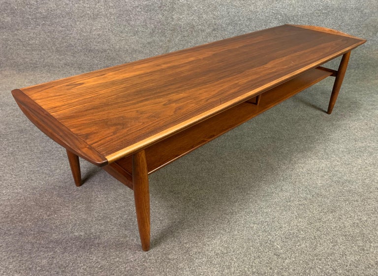 Vintage MidCentury Modern Walnut Surfboard Coffee Table at 1stDibs