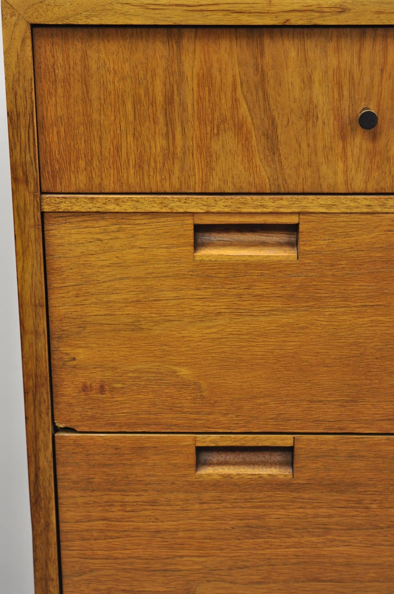 Vintage Mid Century Modern Walnut Tall Chest Dresser By American