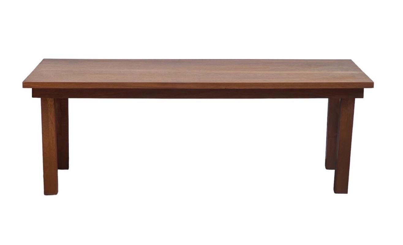 (Available by online purchase only)

Vintage Mid-Century Modern walnut teak wood coffee table 

Measures: 48 W ; 20 D ; 17 H.
