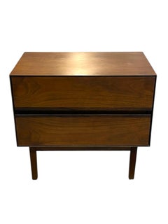 Vintage Mid-Century Modern Nussbaum-Ton Akzent Tisch mit zwei Schwalbenschwanz Schubladen