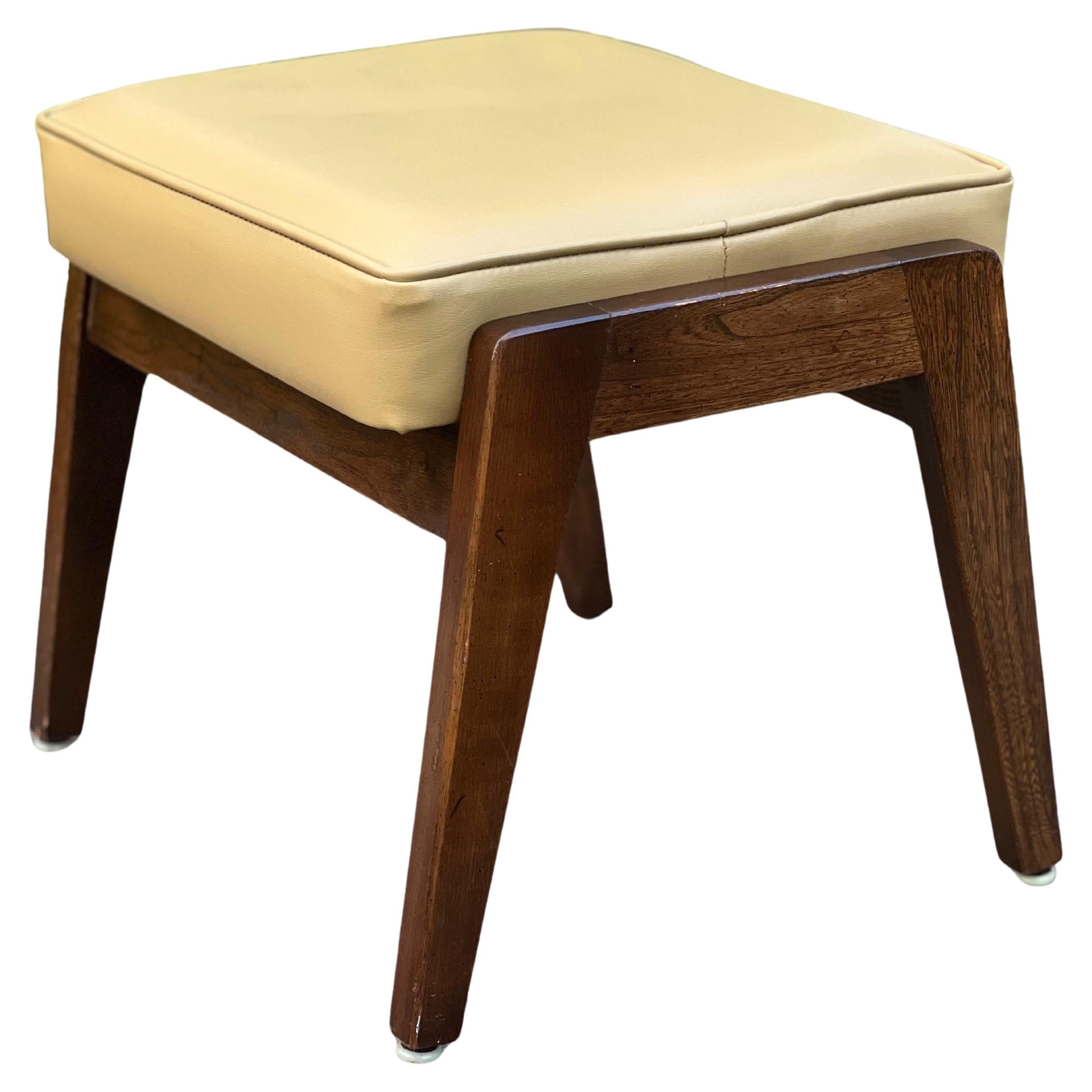 Tabouret en noyer Vintage Mid Century Modern