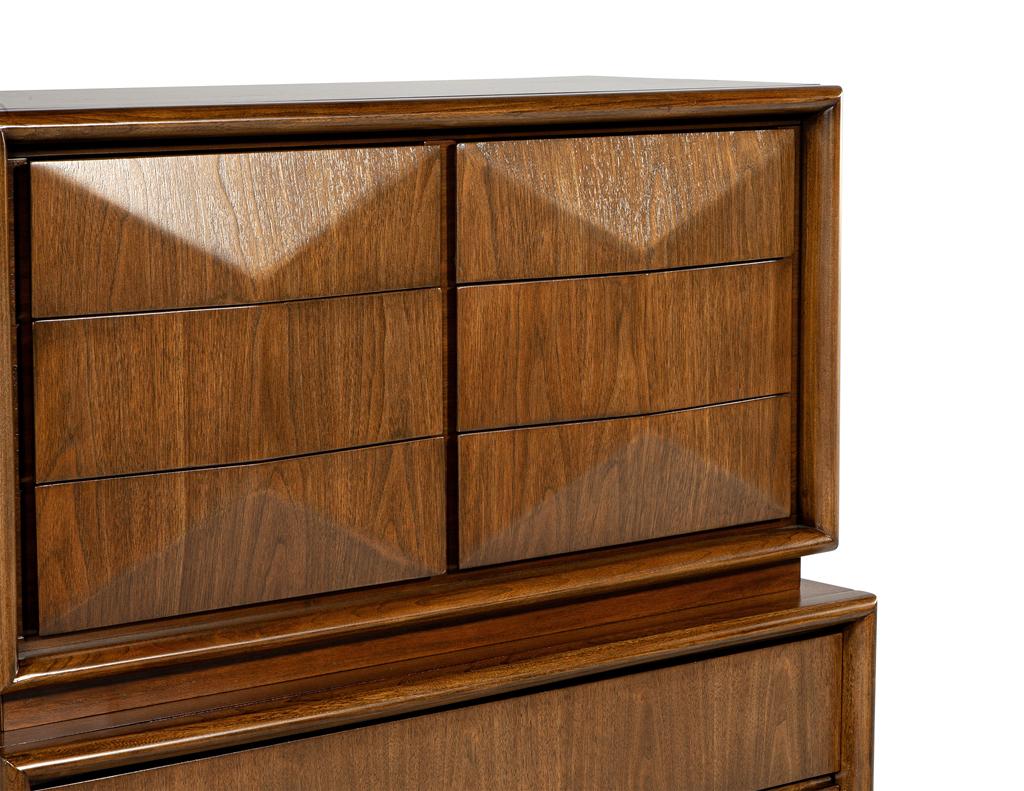 Vintage Mid-Century Modern Walnut Wardrobe Cabinet For Sale 7