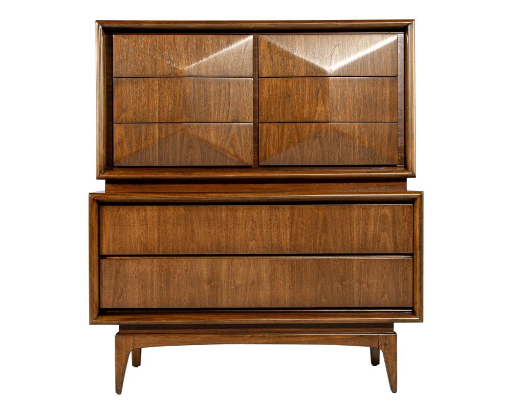Vintage Mid-Century Modern Walnut Wardrobe Cabinet For Sale 8
