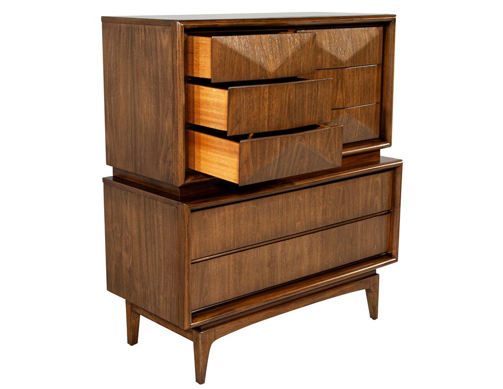 American Vintage Mid-Century Modern Walnut Wardrobe Cabinet For Sale